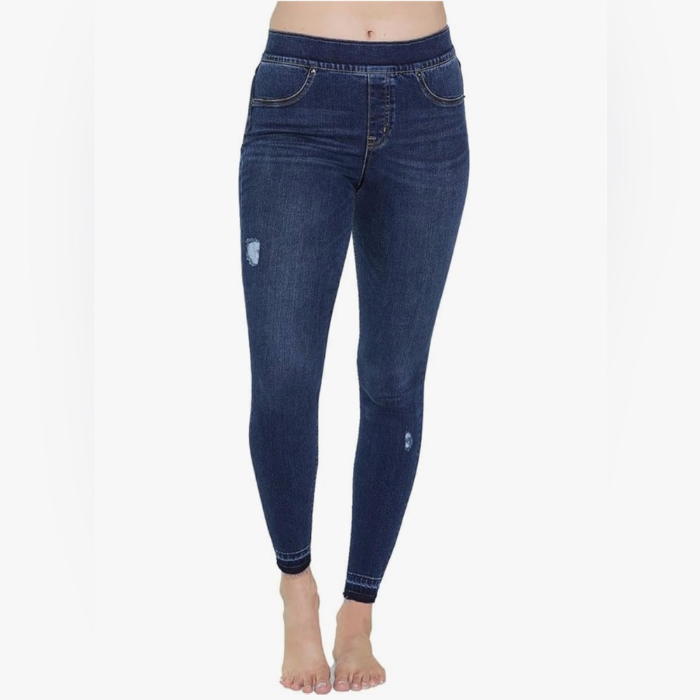 SPANX Dark Blue Distressed Women's Jeggings XL
